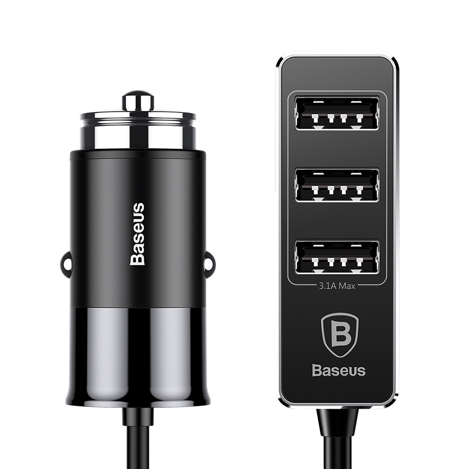 Hvad er der galt internettet Samme Baseus Enjoy 4-Port USB Car Charger Cable Hub for Phone / Tablet